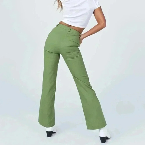 Princess Polly CARSON PANTS GREEN - Picture 3 of 7